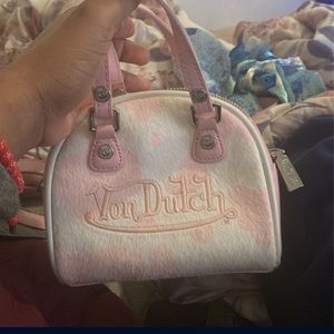 Von Dutch Pink Cow Print Micro Bowling 